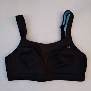 Champion Women's Black Sports Bra with Blue Accent